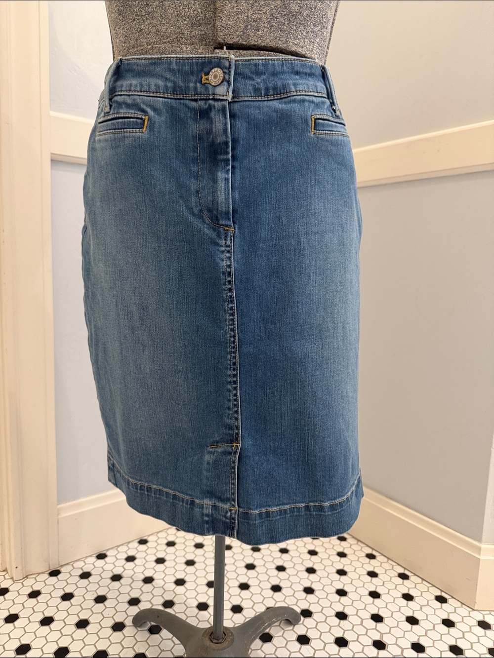 Talbots Classic Blue Denim Pencil Skirt